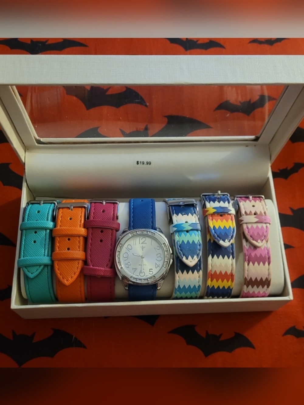 Interchangeable Strap Women's Fashion Watch - Blue with Multicolor Straps